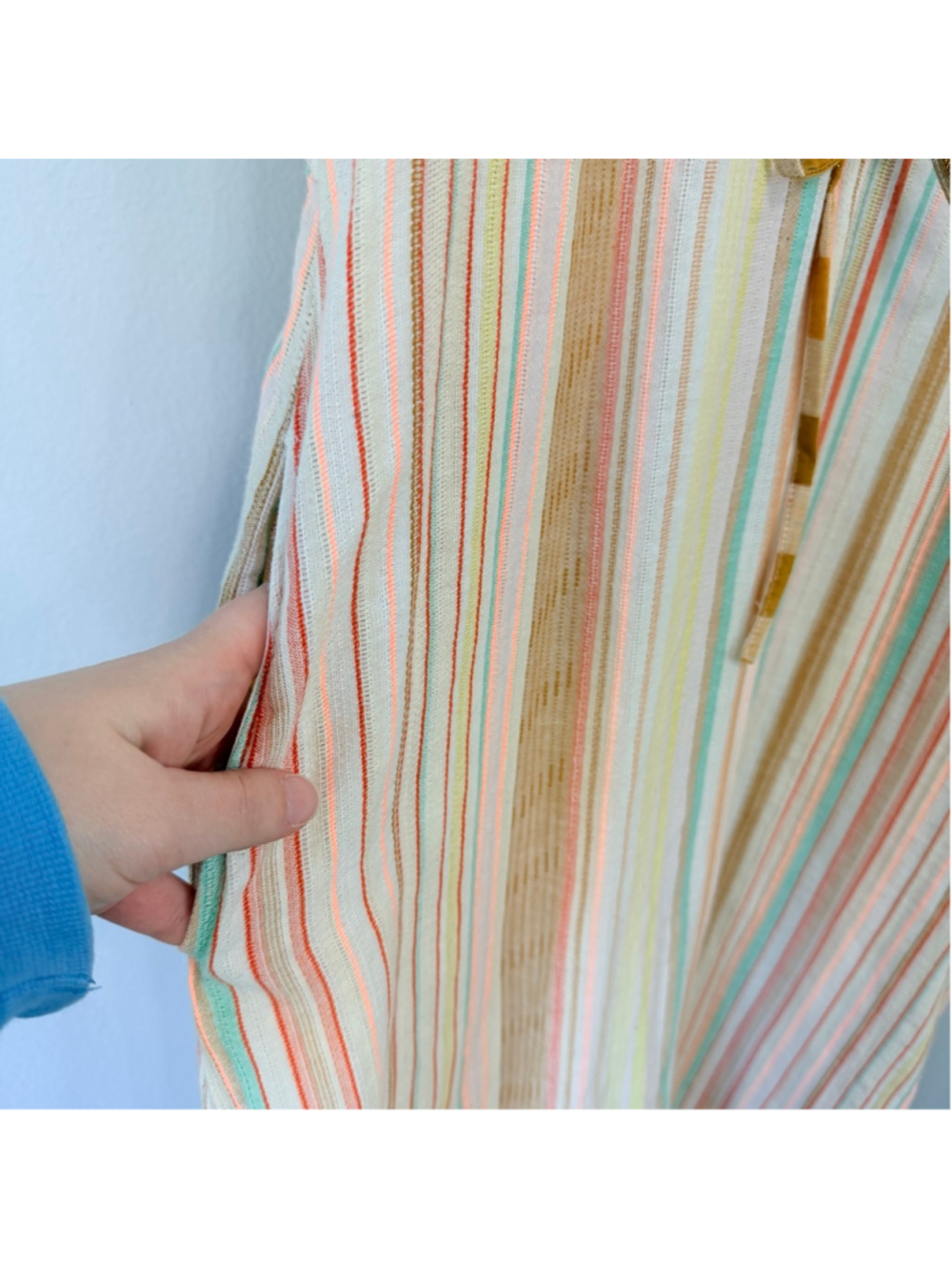 Ace & Jig Dunes Maxi Dress Striped Ray Cotton Women Large Resort Wear - Picture 9 of 14